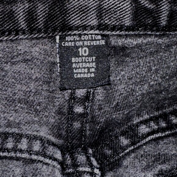 NY&C Black Bootcut Jeans Sz 10  Y2K Quiet Luxury Cotton Denim Made in Canada - Picture 6 of 8